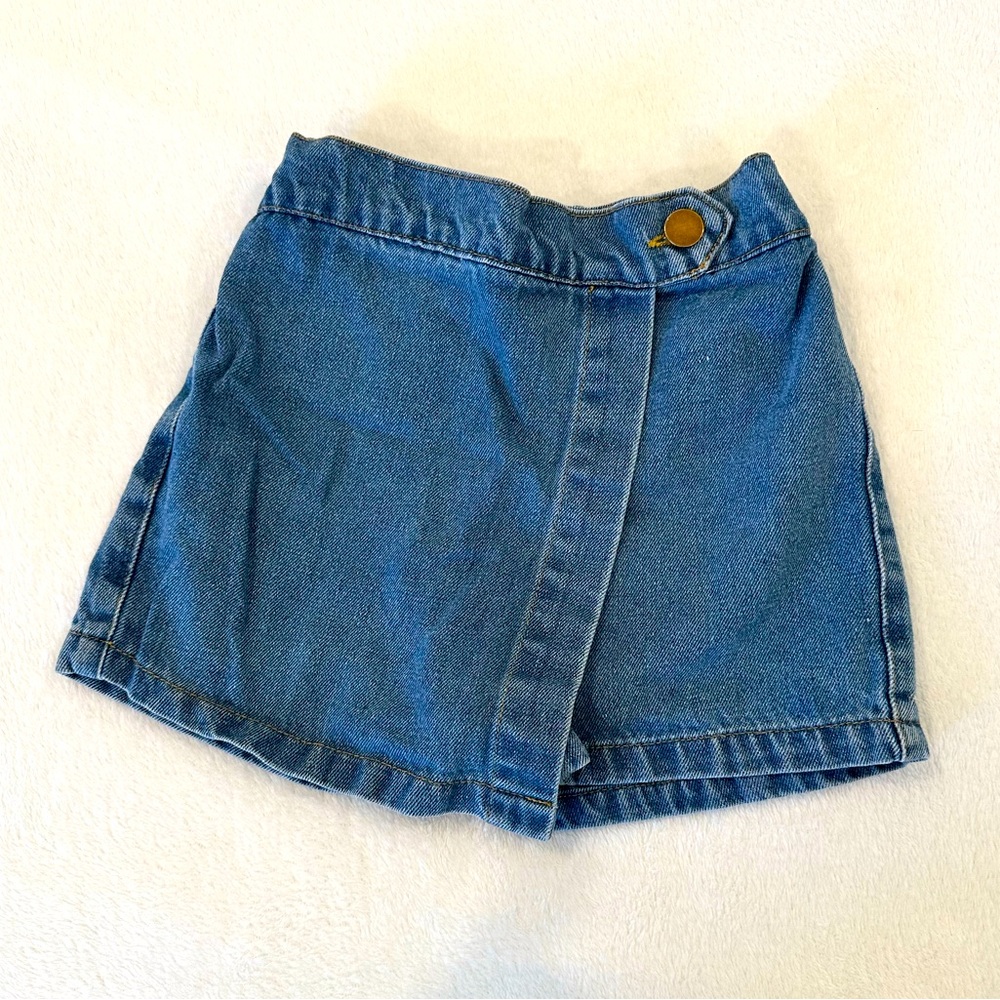 Cute Girls Skort Denim Shorts/Skirt Combo